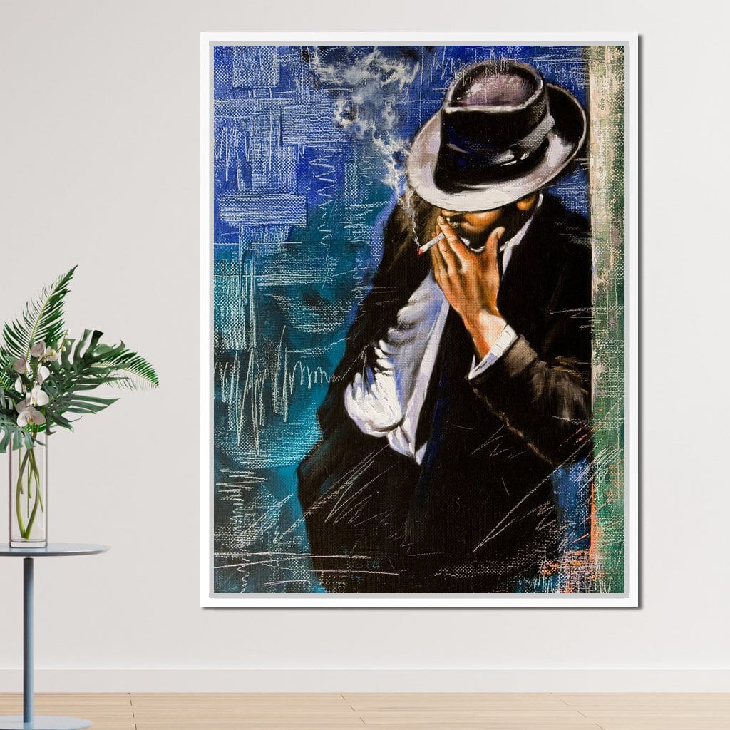 Smoking Man Canvas Wall Art