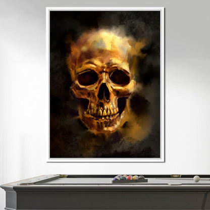 Golden Skull Canvas Wall Art