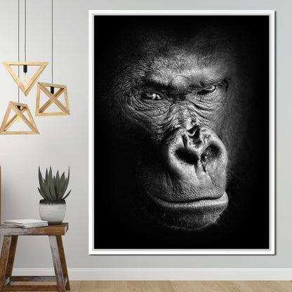 Black and White Gorilla Canvas Wall Art