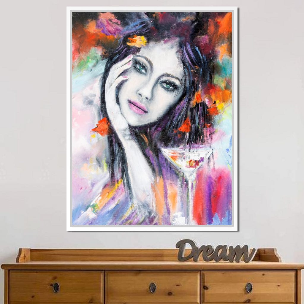 Martini Girl Canvas Wall Art