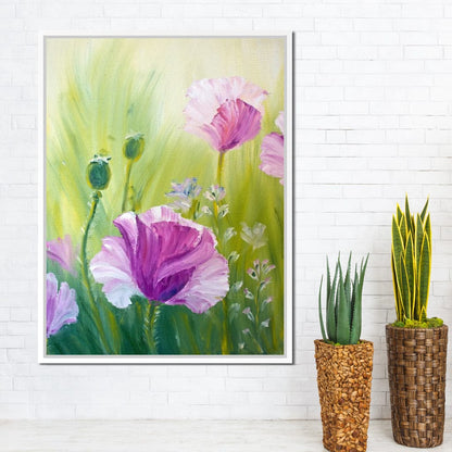 Purple Poppies Canvas Wall Art