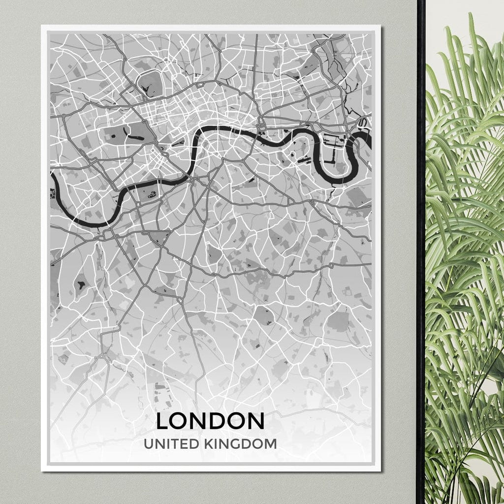 Map of London, UK Canvas Wall Art