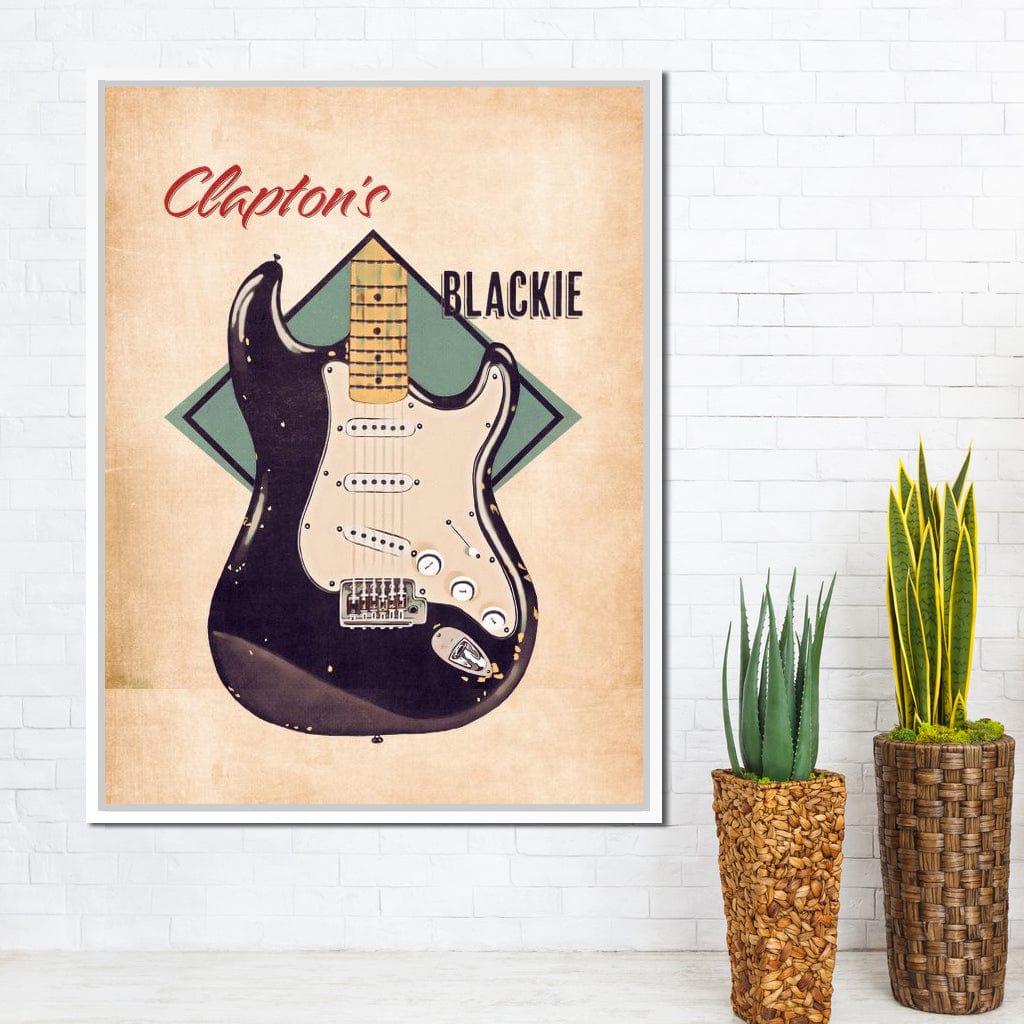 Eric Clapton's Blackie Guitar Retro Canvas Wall Art