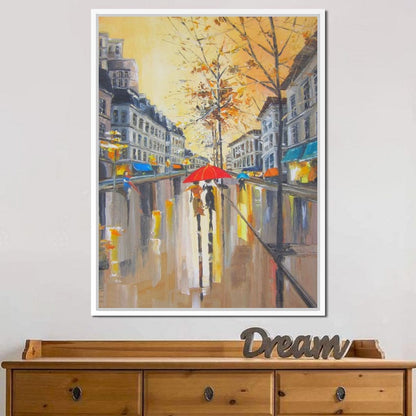 Rain in Boston Canvas Wall Art