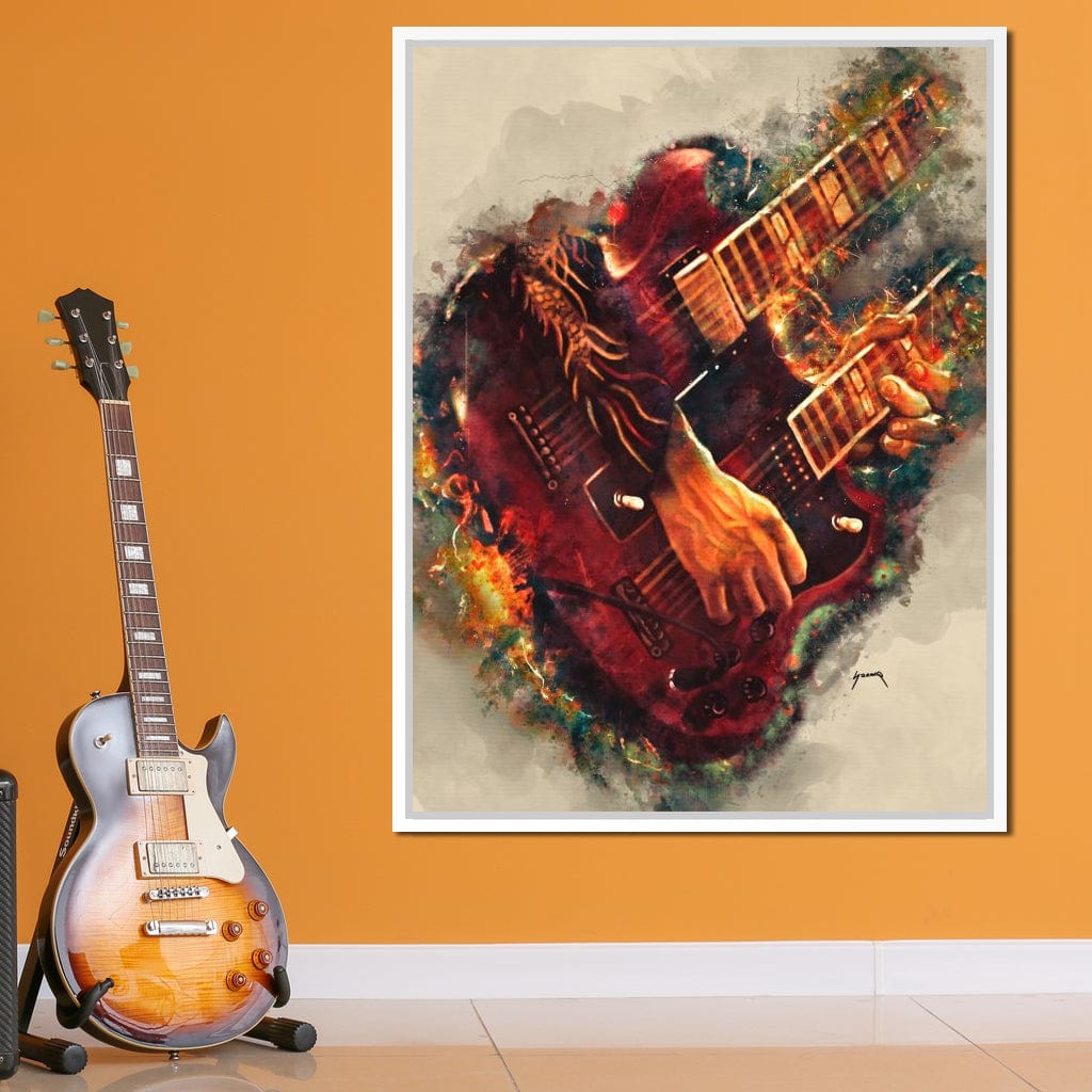 Jimmy Page's Electric Guitar Canvas Wall Art