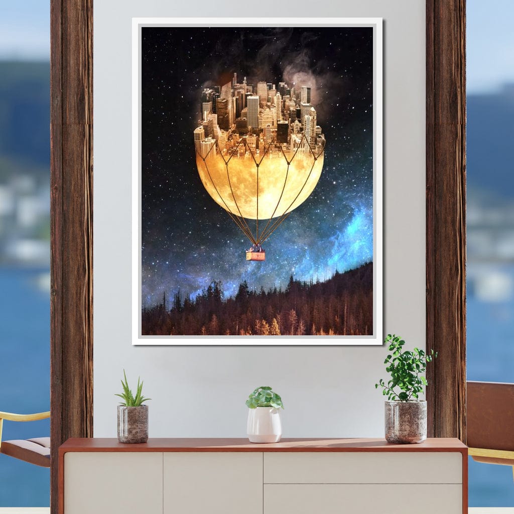Moon Town Canvas Wall Art