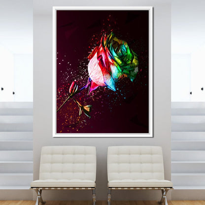 Colored Rose Canvas Wall Art