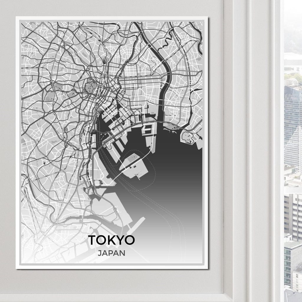 Map of Tokyo, Japan Canvas Wall Art