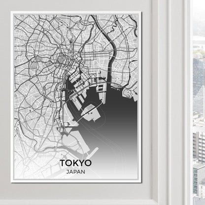 Map of Tokyo, Japan Canvas Wall Art