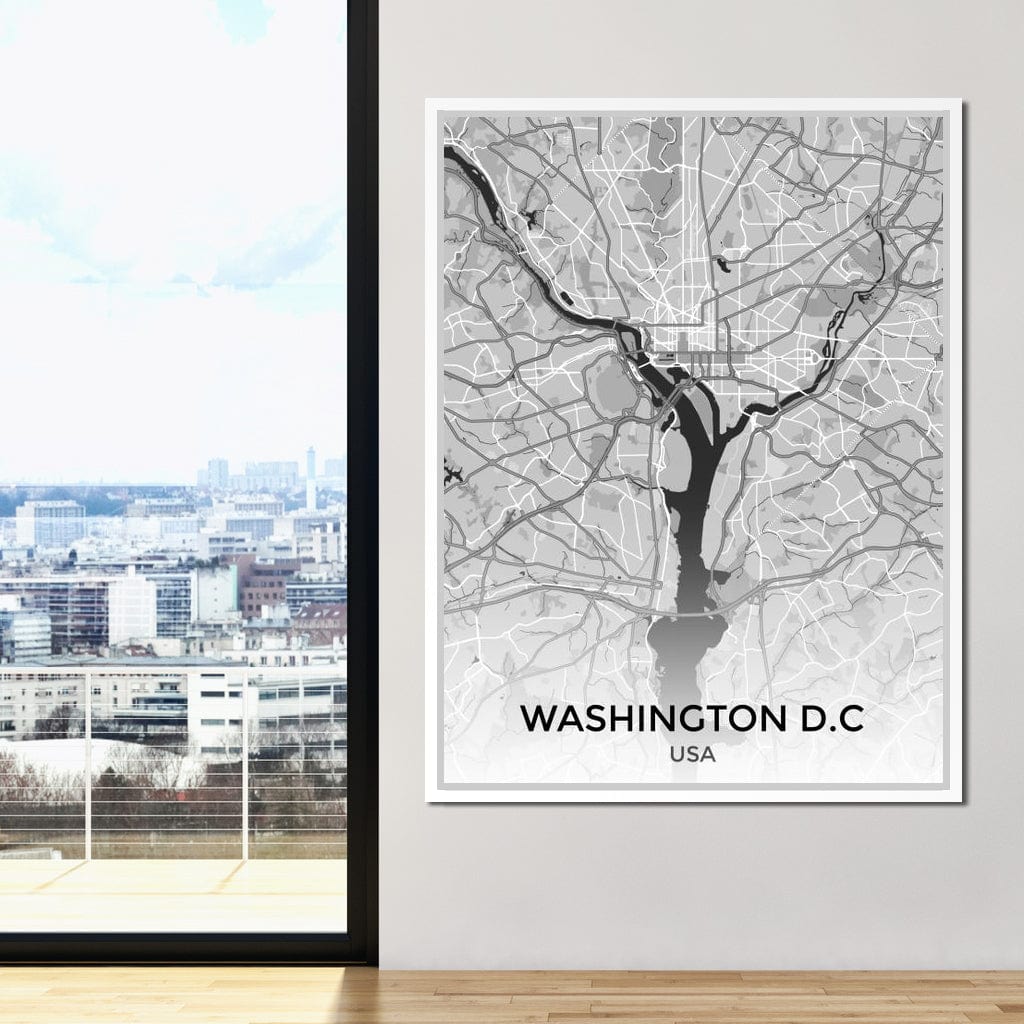 Map of Washington, USA Canvas Wall Art