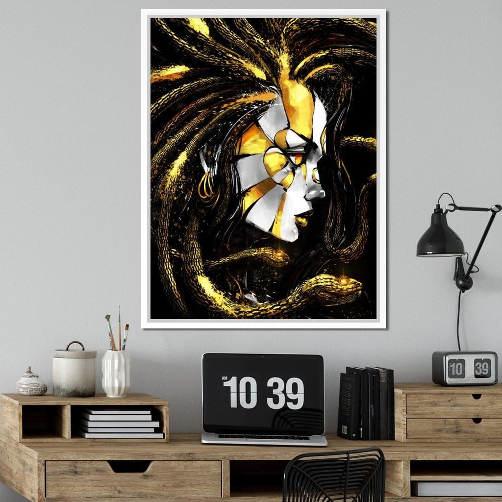 Golden Medusa Canvas Wall Art