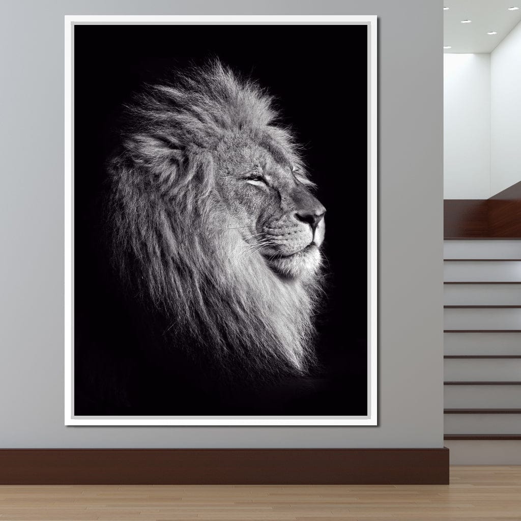 Black and White Lion King Canvas Wall Art