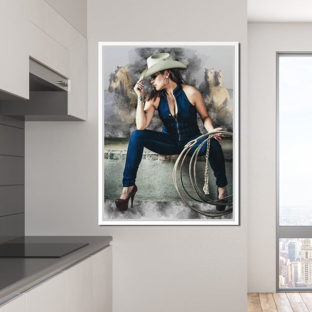 Sexy CowGirl Canvas Wall Art