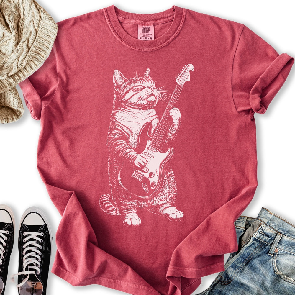 Electric Guitar Cat Relaxed Tee