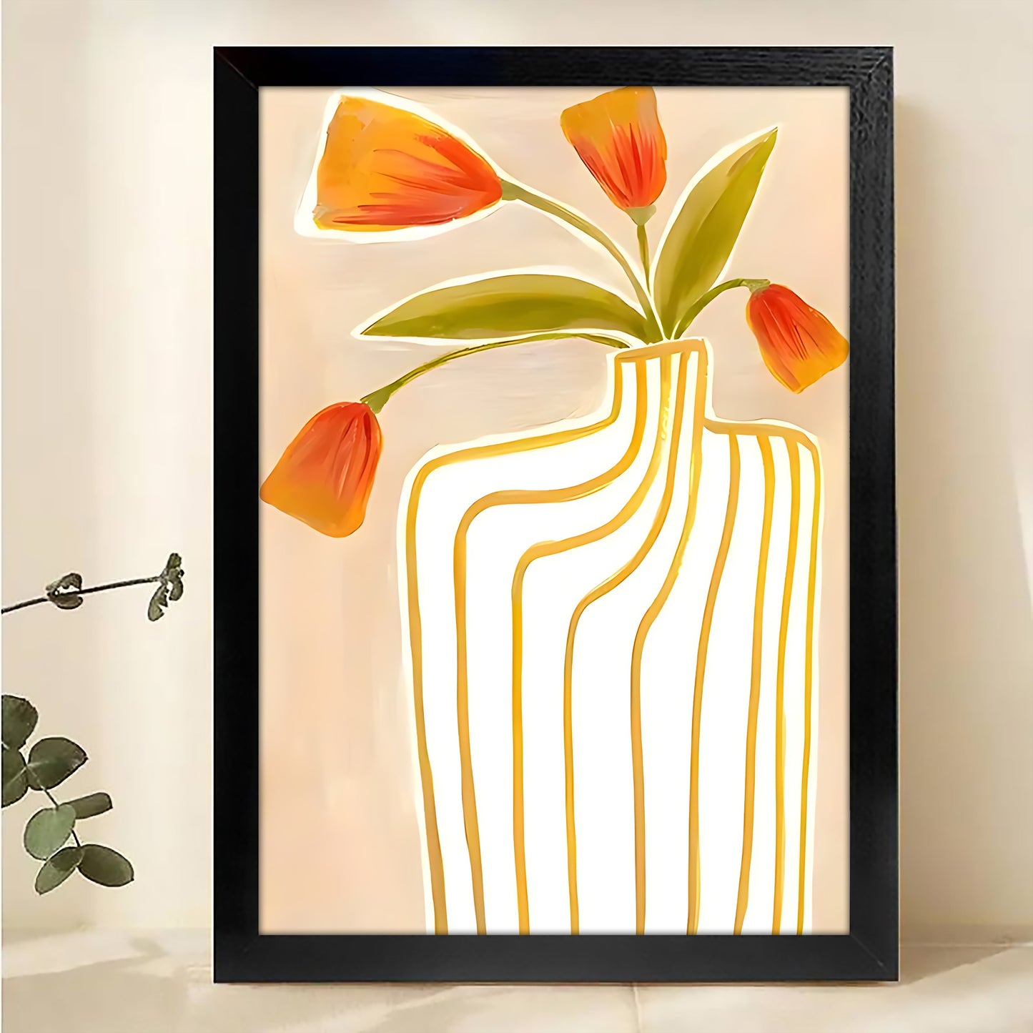 W187 Natural Wood Canvas – Abstract Art | Perfect for Living Room & Office