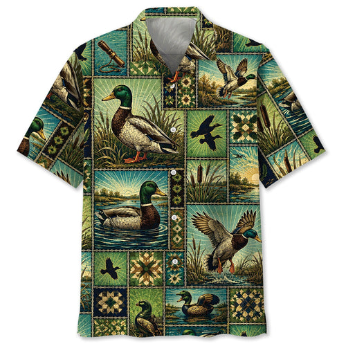 Duck Hunting Vintage Pattern Hawaiian Shirt