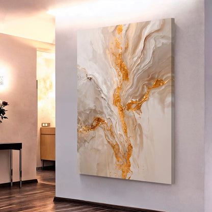 Golden Bloom Abstract Wall Art II