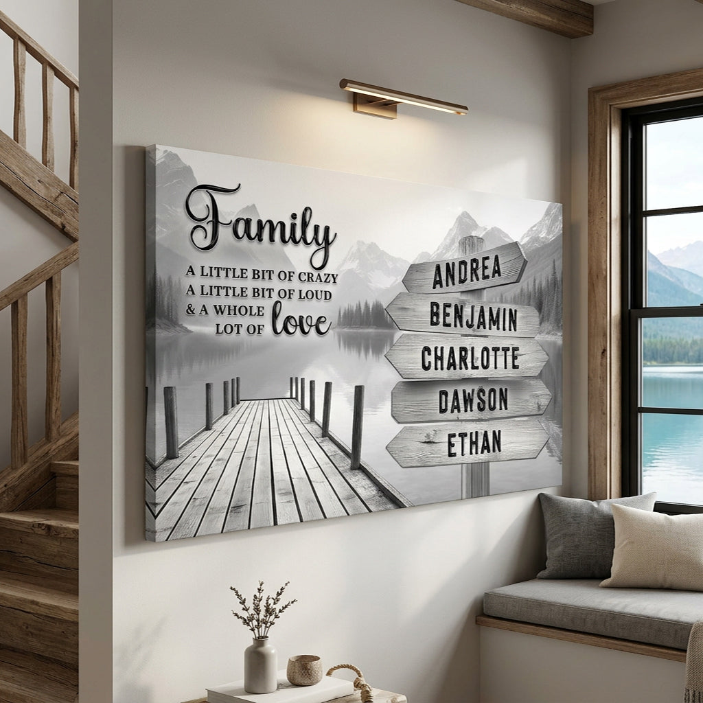 Family A Whole Lot Of Love Grey Wall Sign