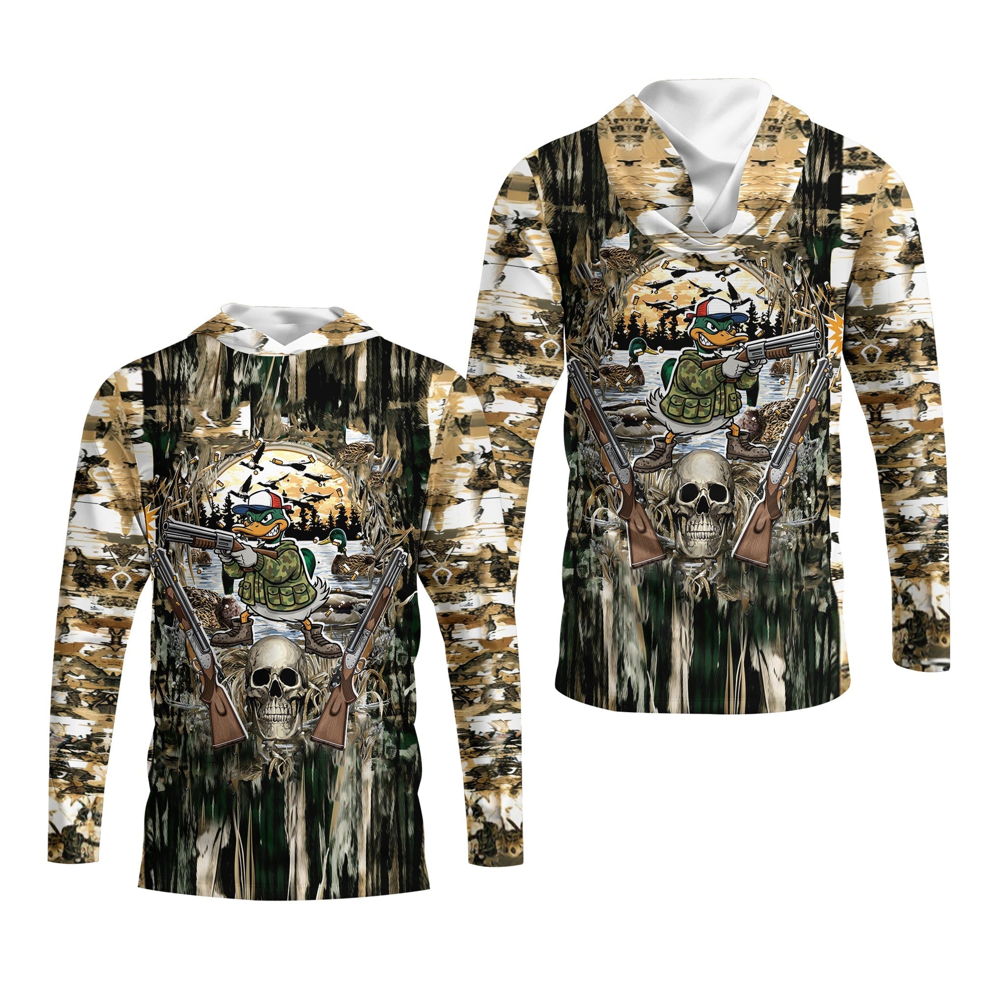 Awesome Mallard Duck Hunting Camo All Over Print Shirt