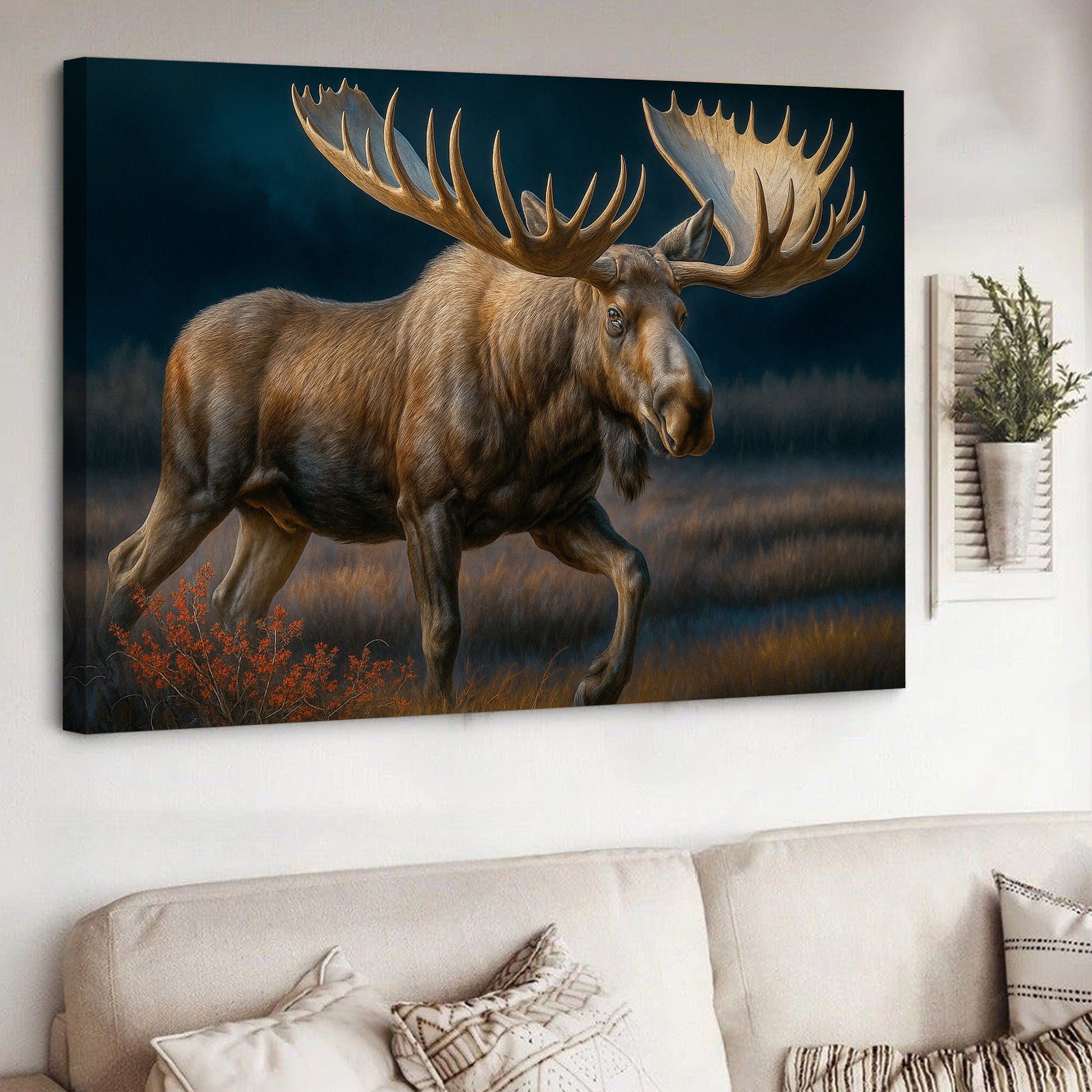 Majestic Moose Canvas – Realistic Wildlife Canvas Art for Hunters