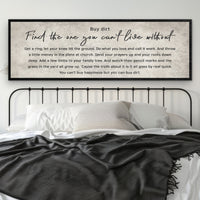 Find The One You Can't Live Without Family Sign III