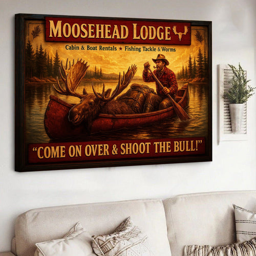 Moosehead Lodge Retro Metal Sign – Vintage Cabin Wall Art for Hunters & Fishing Lovers