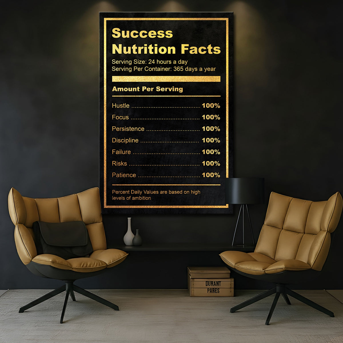 Ingredients For Success Motivational Wall Sign II
