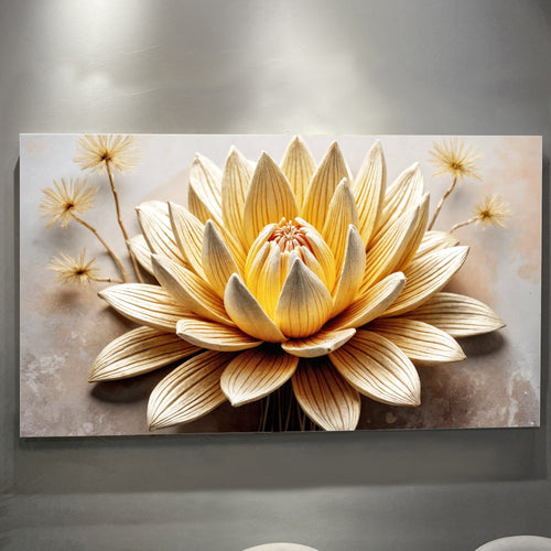 Golden Lotus Minimalist Abstract Wall Art II