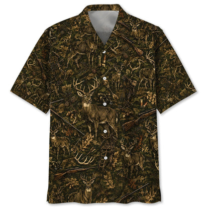 Vintage Deer Hunting Hawaiian Shirt