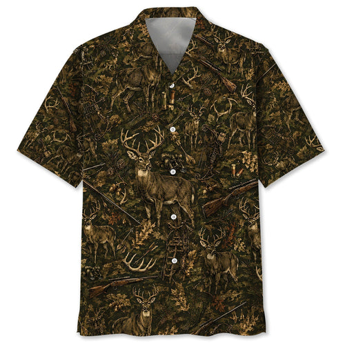 Vintage Deer Hunting Hawaiian Shirt