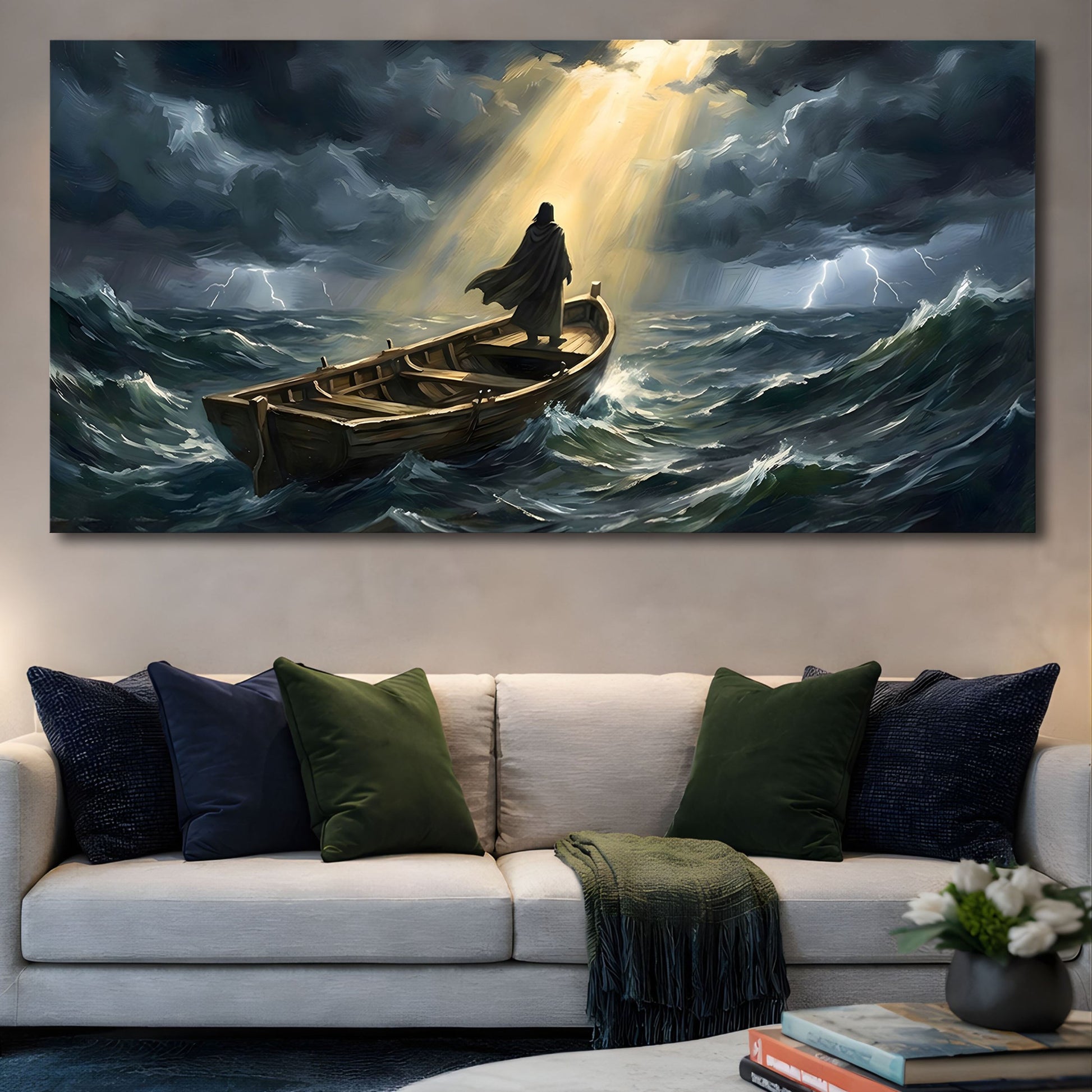 Jesus On A Boat Faith Wall Art