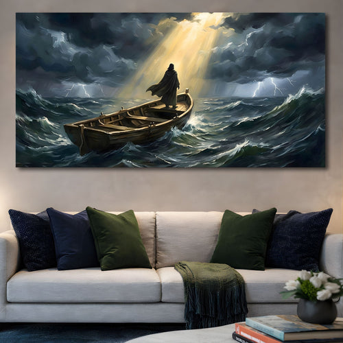 Jesus On A Boat Faith Wall Art
