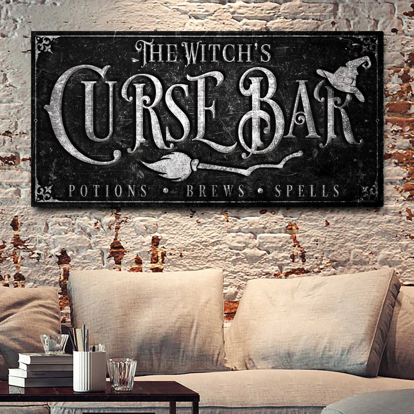 The Witch's Curse Bar Halloween Sign