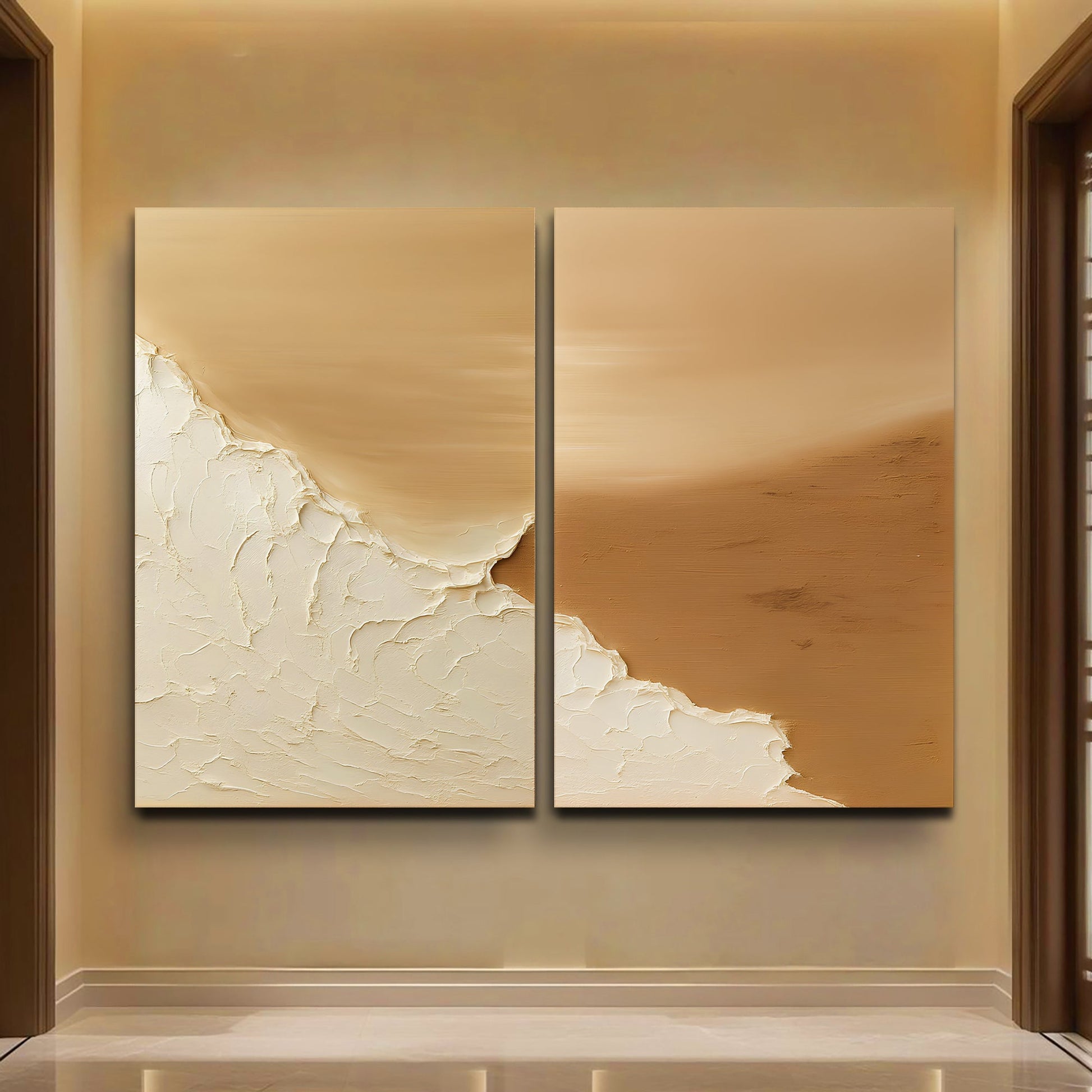 Minimalist Ebb and Flow Seascape Duo Wall Art