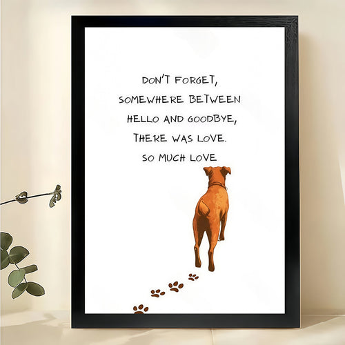 So Much Love – Pet Memorial Minimalist Text Wall Art on Natural Wood Canvas