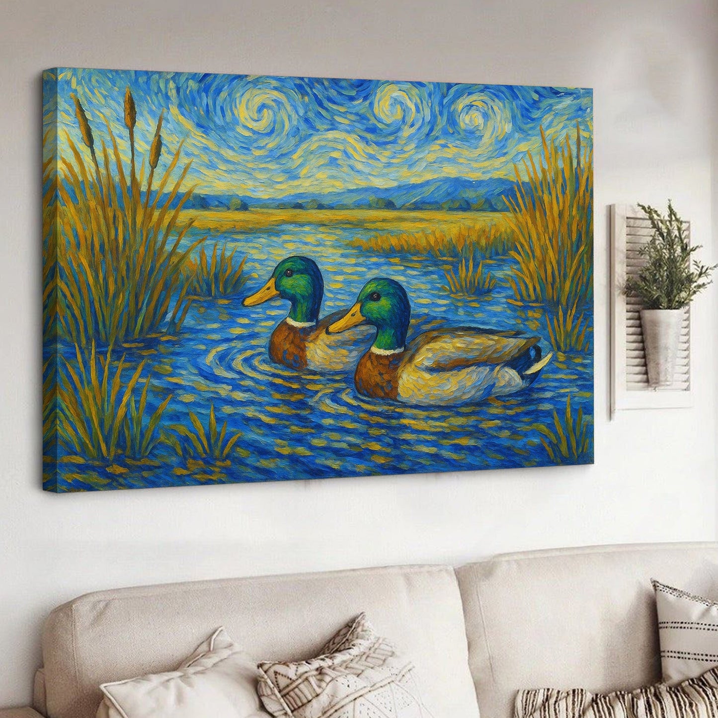 Mallard Duck Hunting Canvas – Rustic Wildlife Wall Art for Hunters