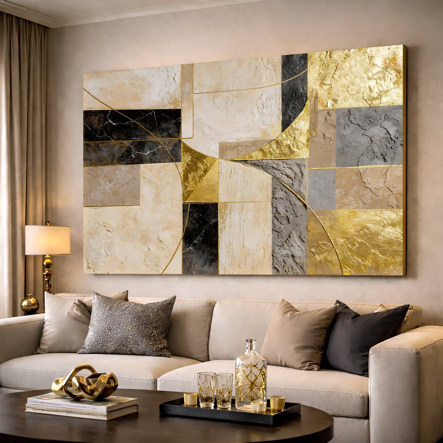 Golden Arc Symphony Wall Art