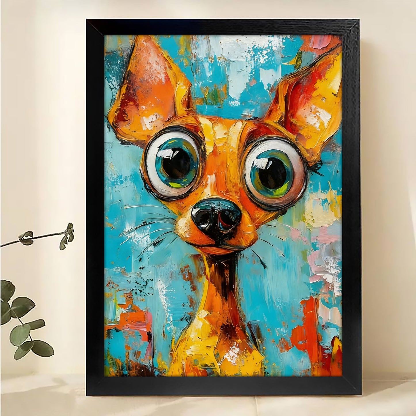 Colorful Graffiti Dog Canvas Art -Vibrant Pet Wall Decor