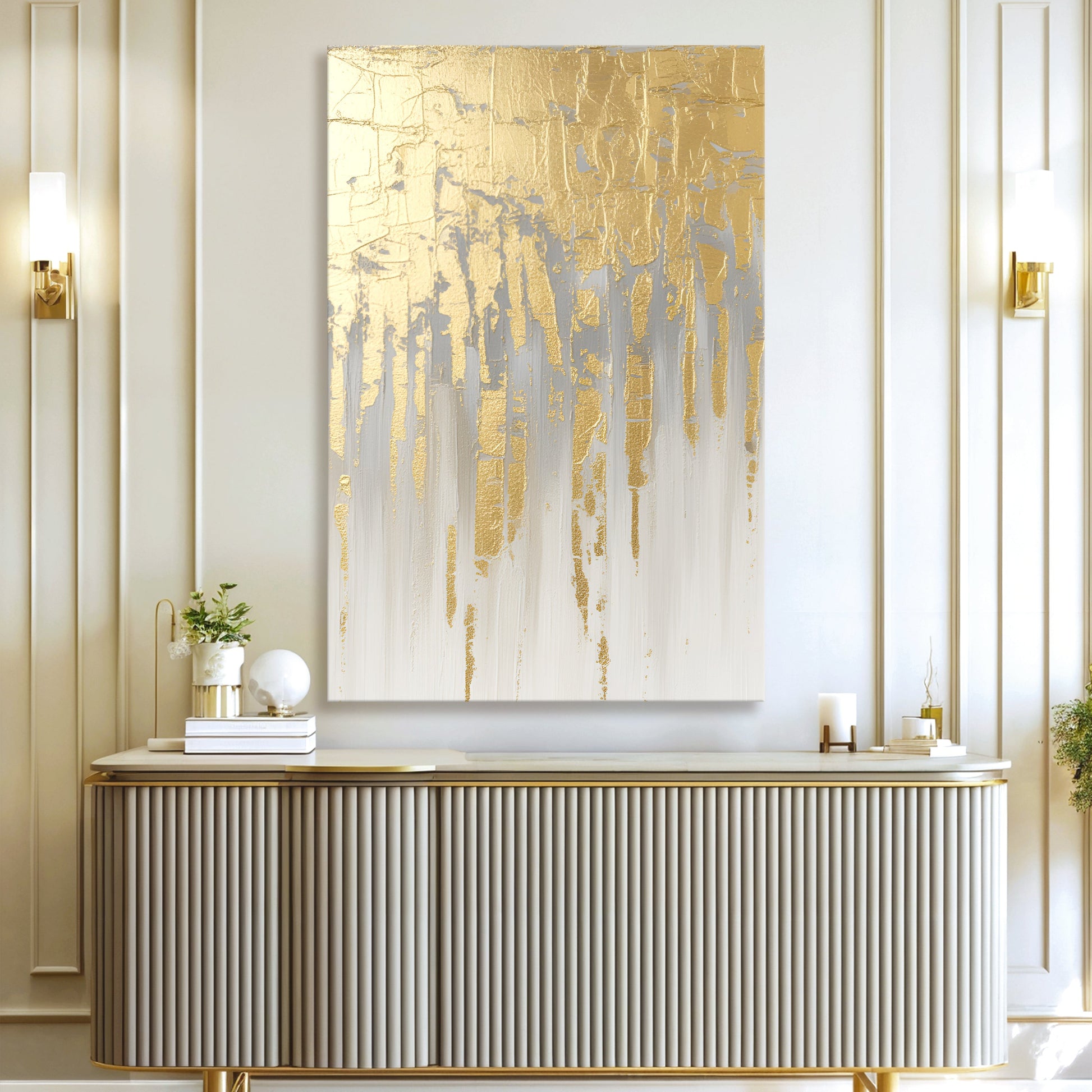 Golden Glow Texture Wall Art