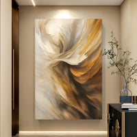 Taupe Tides Abstract Wall Art
