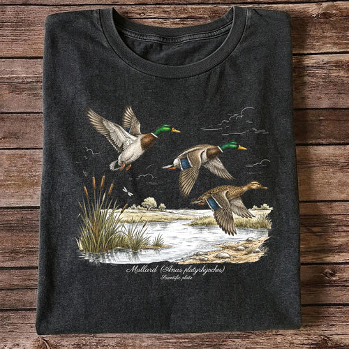 Mallard Anas Platyrhynchos T-Shirt, Vintage Duck Plate