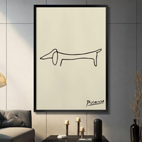 Picasso Dachshund Line Art Canvas Wall Decor Wall Art