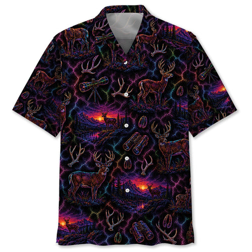 Midnight Deer Neon Hawaiian Shirt