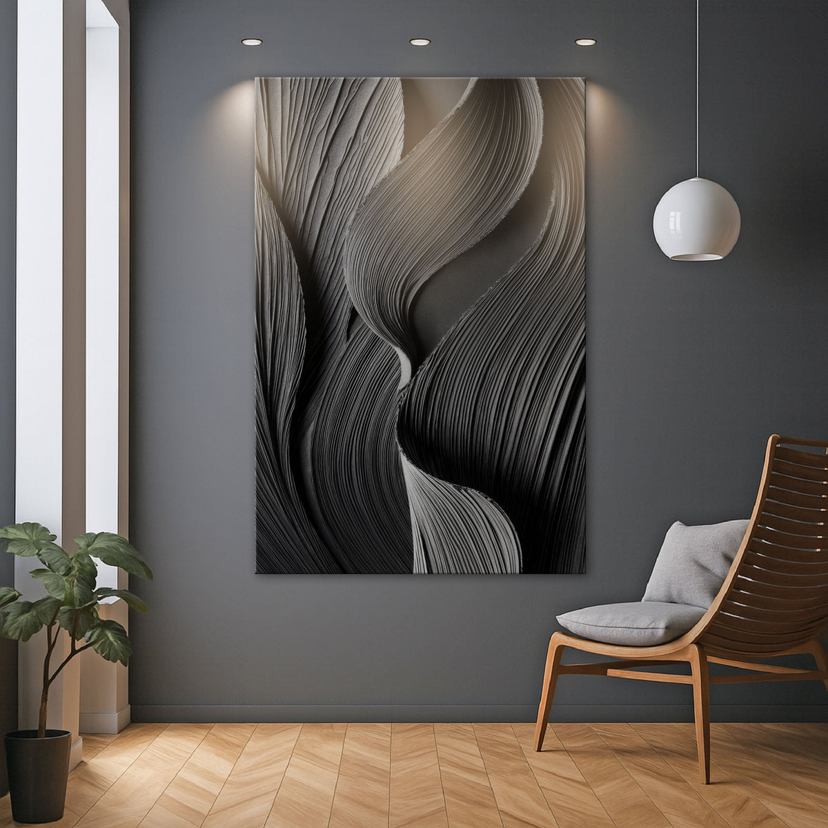 Minimalist Black Monochromatic Wall Art