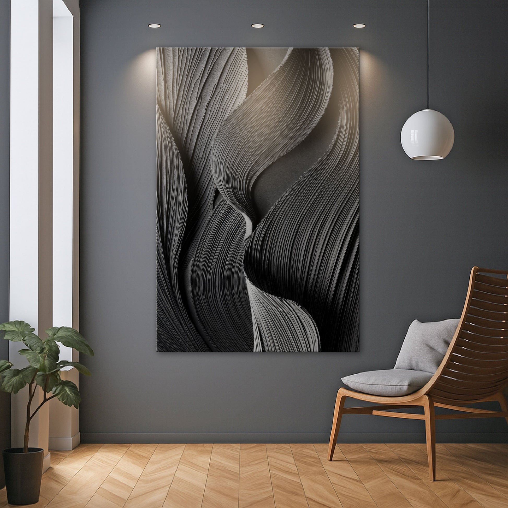 Minimalist Black Monochromatic Wall Art