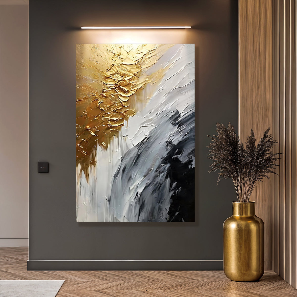 Warm Metallic Modern Wall Art