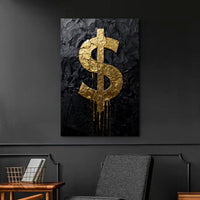 Goldene Dollarzeichen Leinwand Wall Art