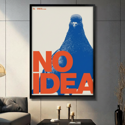 NO IDEA Retro Pigeon Canvas Wall Art – Pop Art