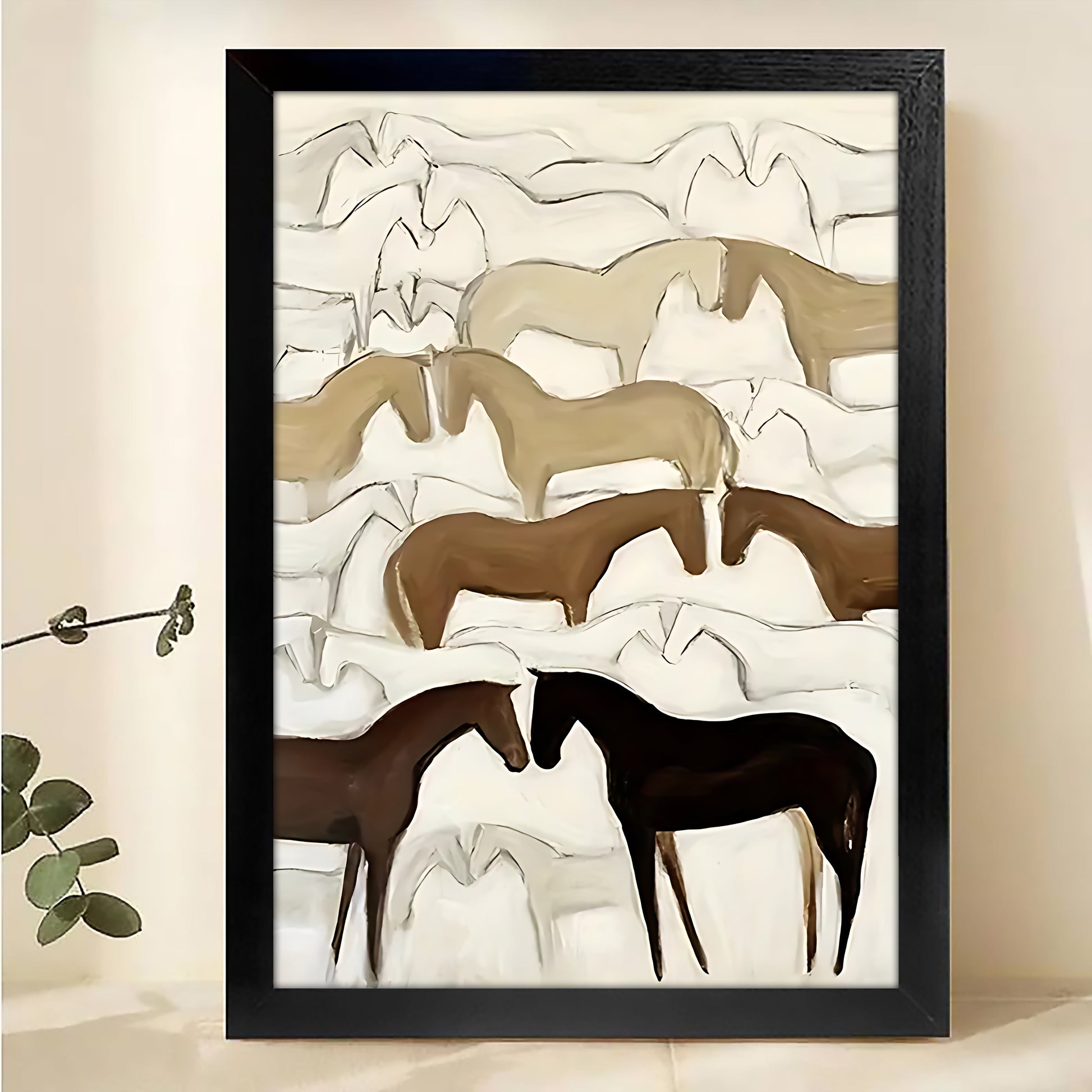 W237 Natural Wood Canvas – Abstract Art | Perfect for Living Room & Office