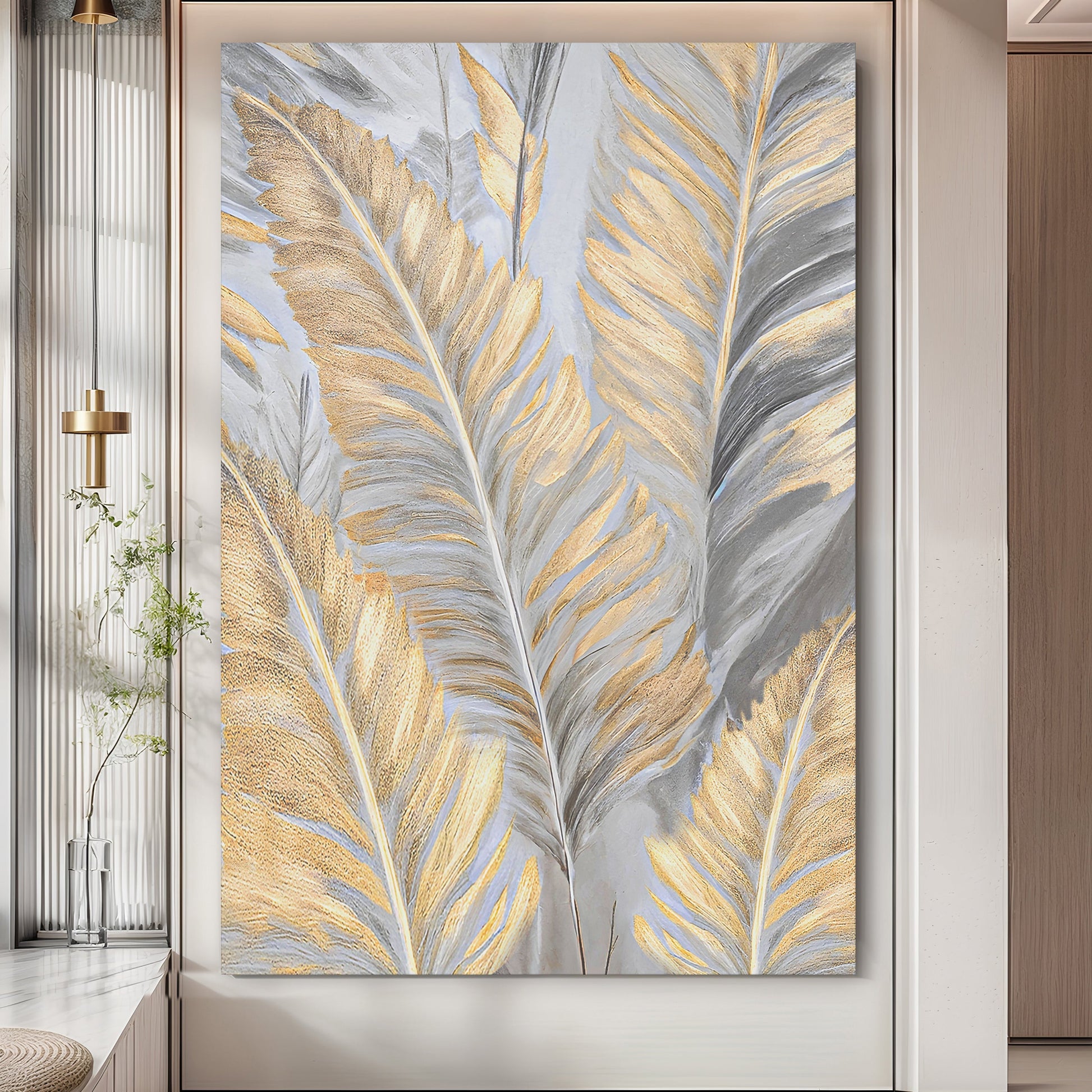 Gold and Silver Leaf Wall Art